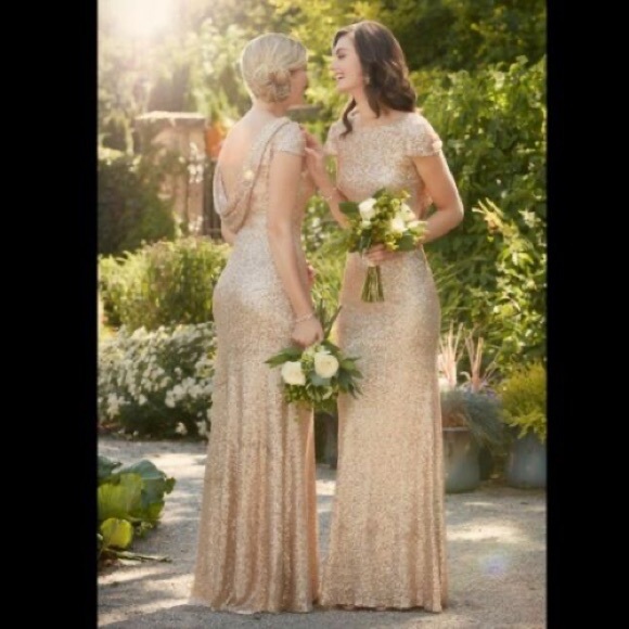 Sorella Vita Size 4 gold sequin gown - Picture 2 of 5